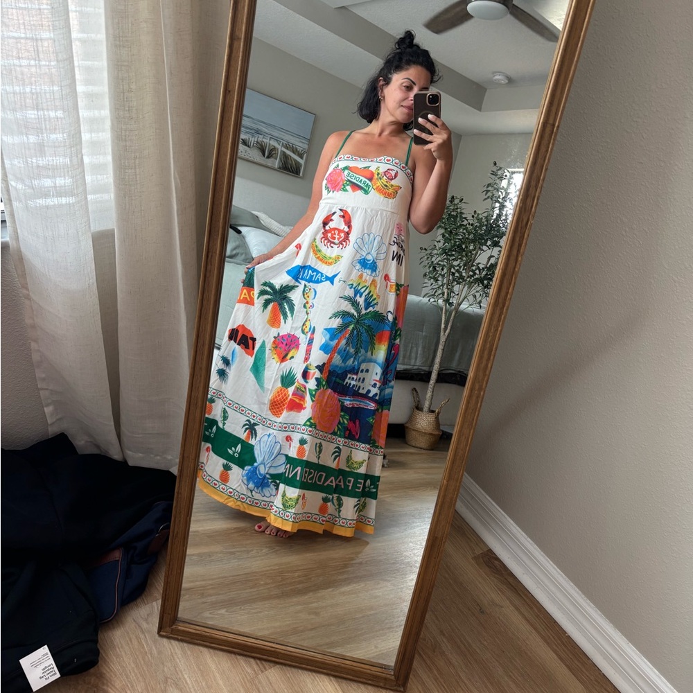 Colorful Strapless Maxi Dress - Picture 1 of 2